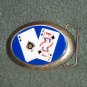 1983 Baron Solid Brass Belt Buckle Blackjack Vintage