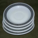 Vintage Corning Decor Saucers - Set of 4 - Grecian Gray