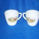 Vintage Termocrisa Milk Glass Tea Cups Mugs Lady Dancin