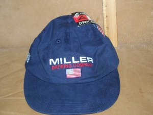 Miller Brewing Co. Embroidered American Flag Hat Cap MWT