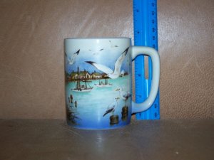 Otagiri Seagull Ships Seashore Docks Boats Coffee Mug
