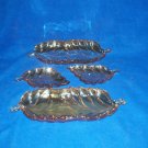 Marigold Carnival Glass Candy Dishes Set 4 Leaves