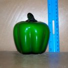 Hand Blown Art Glass Green Bell Pepper Vegetable