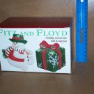 Fitz & Floyd Holiday Snowman + Present  Salt & Pepper