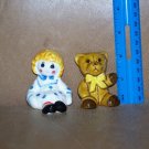 Raggedy Ann & Teddy Weiss Avon Salt & Pepper Handpaint