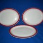 Wallace China Restaurant Ware Red Rim Plates Set THREE