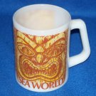 Vintage Sea World Totem Federal Milk Glass White Mug