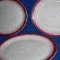 Wallace China Restaurant Ware Red Rim Plates Set THREE