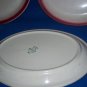 Wallace China Restaurant Ware Red Rim Plates Set THREE