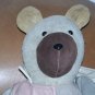 HTF Suede Bear with Leather USA American Flag Jacket