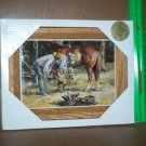 Cowboys Horse Western Theme Ranch Framed Art Tile NIB