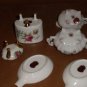Lefton China ELEGANT ROSE Ash Trays Cigarette Holder +