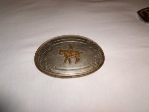 VTG Comstock German Silver Western Cowboy Belt Buckle