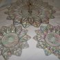 Clear Carnival Glass 11" PETAL Serving Plate 2 Saucers