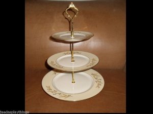 Franciscan ACACIA 3 Tier Server Cake Stand Plate Snack Tray