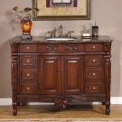 48" Eva - Bathroom Vanity Single Sink Cabinet Stone Top (Dark Cherry Finish) 0151
