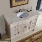 48" Ella - Bathroom Cream Marfil Marble Top Sink Vanity White Oak Finish Cabinet 0152