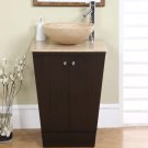 22" Lillian - Modern Travertine Stone Sink Top Bathroom Vessel Vanity Cabinet 0155