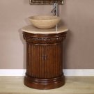 24" Maya - Single Bathroom Travertine Stone Vessel Sink Top Vanity Cabinet 0160