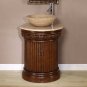 24" Maya - Single Bathroom Travertine Stone Vessel Sink Top Vanity Cabinet 0160