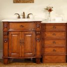 53" Teresa - Cream Marfil Marble Stone Top Bathroom Single Sink Vanity Cabinet 0204