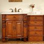 53" Teresa - Cream Marfil Marble Stone Top Bathroom Single Sink Vanity Cabinet 0204