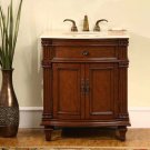 30.5" Sophia - Single Sink Bathroom Vanity w/ Marble Top Cherry Finish Cabinet 0205