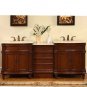 80" Sophia - Marble Stone Top Double Sink Bathroom Vanity Cherry Finish Cabinet 0205