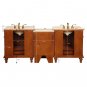 80" Sophia - Marble Stone Top Double Sink Bathroom Vanity Cherry Finish Cabinet 0205