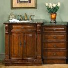 53" Monica - Granite Top Single Sink Bathroom Vanity Cabinet Stone + Drawer Bank 0206