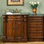 53" Monica - Granite Top Single Sink Bathroom Vanity Cabinet Stone + Drawer Bank 0206
