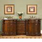 84.5" Monica - Double Bathroom Sink Vanity Cabinet Granite Top (Cherry Finish) 0206