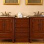 76" Devon - Double Sink Bathroom Vanity Cabinet Granite (Special Walnut Finish) 0207