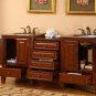 76" Devon - Double Sink Bathroom Vanity Cabinet Granite (Special Walnut Finish) 0207