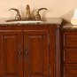 76" Devon - Double Sink Bathroom Vanity Cabinet Granite (Special Walnut Finish) 0207
