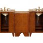 76" Devon - Double Sink Bathroom Vanity Cabinet Granite (Special Walnut Finish) 0207