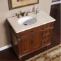36" Caroline - Marble Top White Ceramic Left Sink Bathroom Single Vanity Cabinet 0210