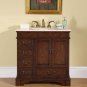 36" Amber - Marble Top Single Bathroom Sink Vanity English Chestnut Cabinet 0212