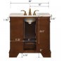 36" Amber - Marble Top Single Bathroom Sink Vanity English Chestnut Cabinet 0212