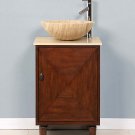 20" Chloe - Contemporary Travertine Single Vessel Sink Bathroom Vanity Cabinet 0225