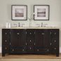 72" Nicosia - Travertine Double Bathroom Vanity Sink Cabinet (Espresso Finish) 0703