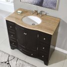 40" Naomi - Travertine Single Bathroom Vanity White Sink Espresso Finish Cabinet 0703