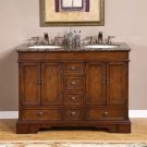48" Sedona - Mini Compact Granite Stone Top Bathroom Double Sink Vanity Cabinet 0715