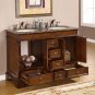 48" Sedona - Mini Compact Granite Stone Top Bathroom Double Sink Vanity Cabinet 0715