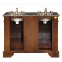 48" Sedona - Mini Compact Granite Stone Top Bathroom Double Sink Vanity Cabinet 0715