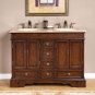 48" Sedona - Mini Compact Travertine Bathroom Dual Sink Double Vanity Cabinet 0715