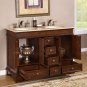 48" Sedona - Mini Compact Travertine Bathroom Dual Sink Double Vanity Cabinet 0715