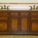 72" Bailey - Red Chestnut Finish Bathroom Vanity Double Sink Cabinet Granite Top 0716