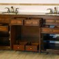 72" Bailey - Red Chestnut Finish Bathroom Vanity Double Sink Cabinet Granite Top 0716