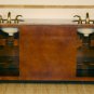 72" Bailey - Red Chestnut Finish Bathroom Vanity Double Sink Cabinet Granite Top 0716